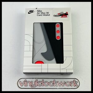 Nike Air Max 90 Card Wallet Grey White Infared Leather Icon 5 Slots Swoosh